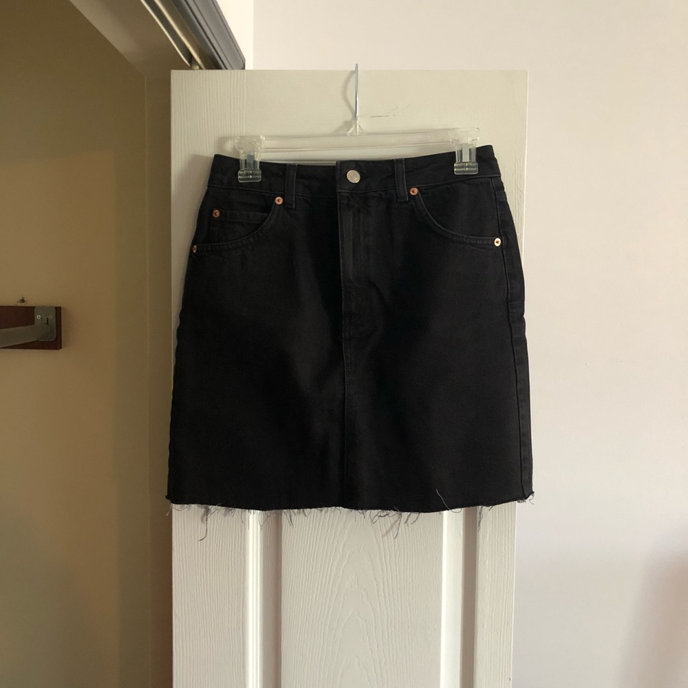 Topshop black jean skirt